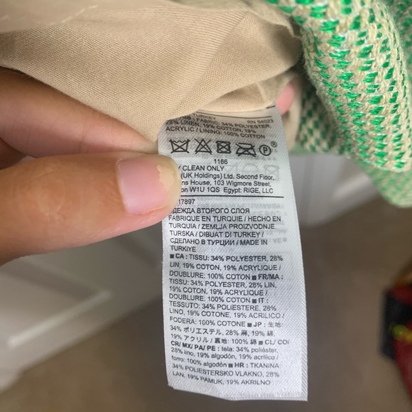 Banana Republic green checked dress size 0 - Picture 5 of 5